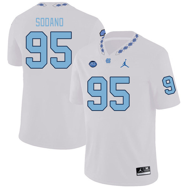 Men #95 Nicky Sodano North Carolina Tar Heels College Football Jerseys Stitched-White